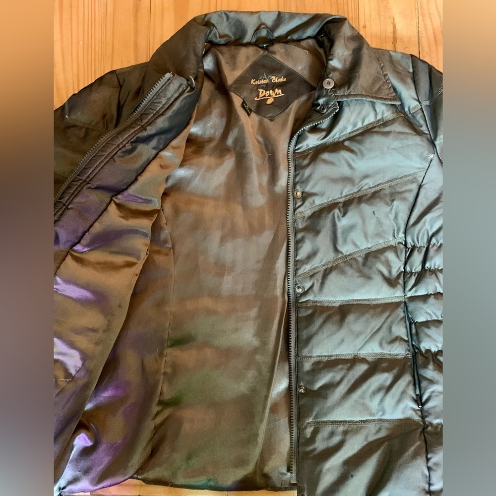 Men’s Green Down Coat, Size Small, From Kristen Blake
